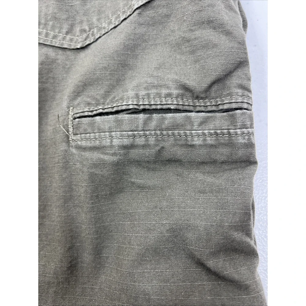 Wrangler Riggs Workwear Men's Green Rip Stop Canvas Rugged Size 44 X 32
